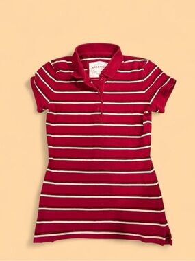 Arizona Jean Company Red & White Striped Polo
